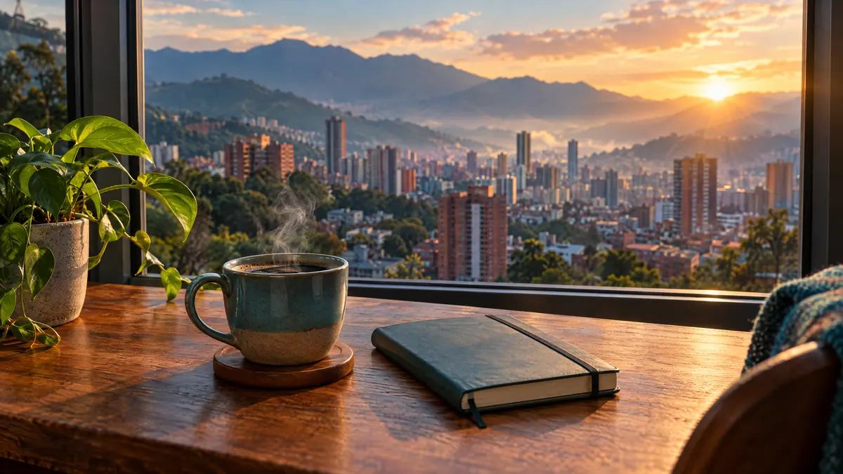 Amanecer sobre Medellín desde un escritorio con un café: el año que viene y el nuevo IPC